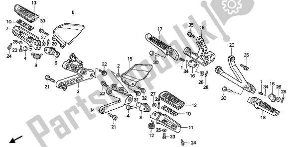 All parts for the Step of the Honda CBR 900 RR 1992