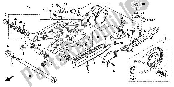 Toutes les pièces pour le Bras Oscillant du Honda CB 1000R 2013