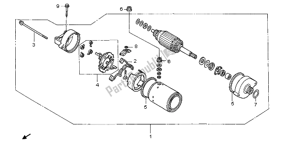 All parts for the Starting Motor of the Honda CBF 600 NA 2007