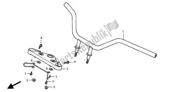 Alle onderdelen voor de Handvatpijp & Hoogste Brug van de Honda VT 125C2 2000