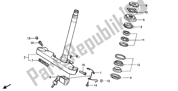 All parts for the Steering Stem of the Honda VT 600C 1989