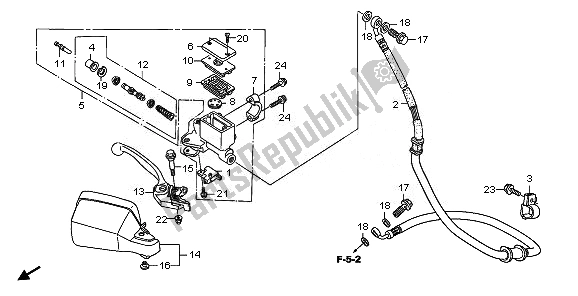 All parts for the Front Brake Master Cylinder of the Honda XL 1000 VA 2010