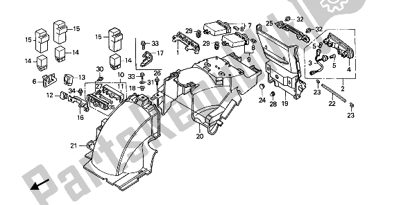 Toutes les pièces pour le Garde-boue Arrière du Honda GL 1500 1989