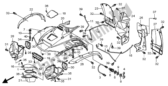 All parts for the Front Fender of the Honda TRX 500 FA Fourtrax Foreman Rubican 2009