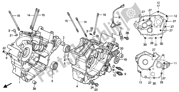 All parts for the Crankcase of the Honda XRV 650 Africa Twin 1988