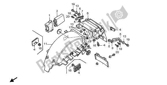 All parts for the Rear Fender of the Honda CBR 1000F 1999