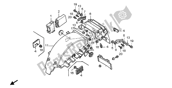 Tutte le parti per il Parafango Posteriore del Honda CBR 1000F 1999