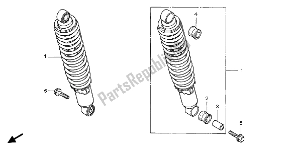 All parts for the Rear Cushion of the Honda CB 500 2002