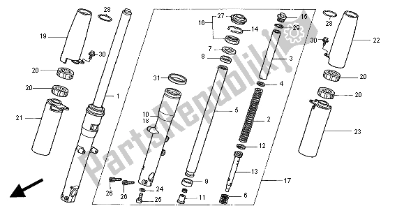 Todas las partes para Tenedor Frontal de Honda VT 750C2 2000