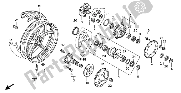 Todas las partes para Rueda Trasera de Honda VFR 800 FI 1999