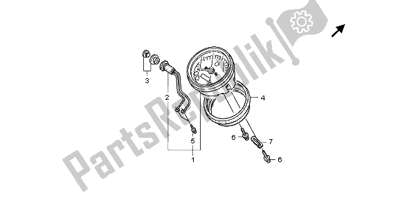 All parts for the Meter (mph) of the Honda VT 750C2 2007