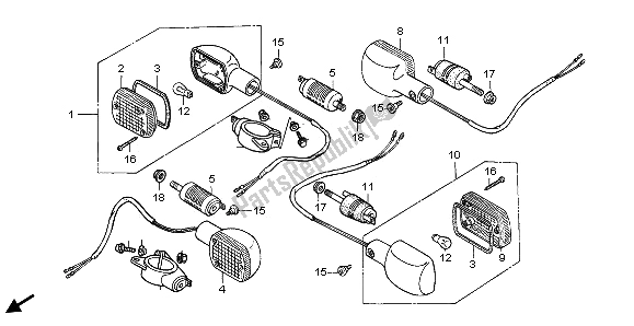 Alle onderdelen voor de Winker van de Honda CA 125 1996