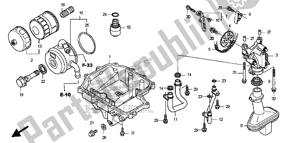 All parts for the Oil Pan & Oil Pump of the Honda CB 600F Hornet 2013