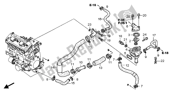 Todas as partes de Termostato do Honda CBR 1000 RR 2005