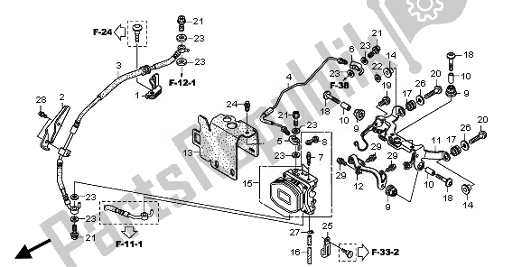 All parts for the Rear Valve Unit of the Honda CBR 600 RA 2011
