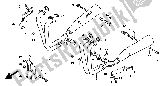 All parts for the Exhaust Muffler of the Honda CB 750F2 1999