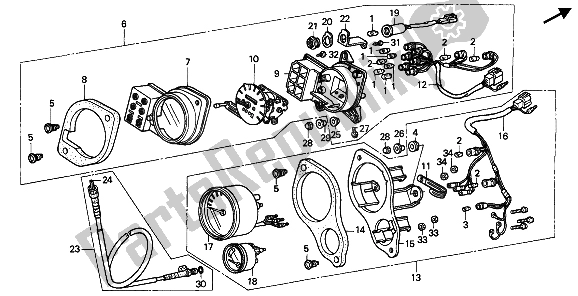 All parts for the Meter (kmh) of the Honda XRV 750 Africa Twin 1990