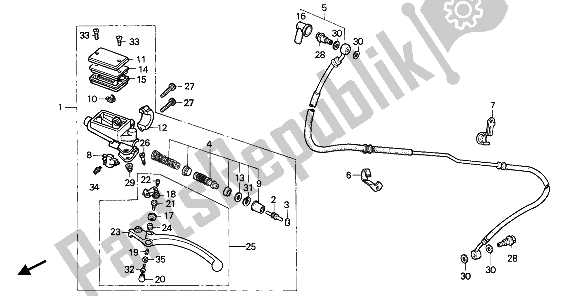 Todas as partes de Cilindro Mestre Da Embreagem do Honda VFR 750F 1986