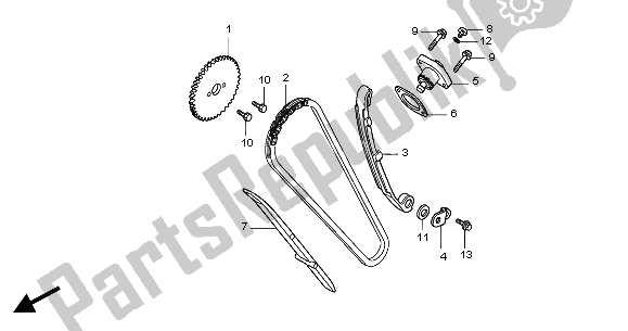 Alle onderdelen voor de Nokkenketting & Spanner van de Honda CBR 125R 2004