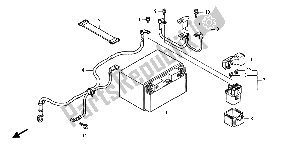 Todas as partes de Bateria do Honda VFR 1200 FD 2013