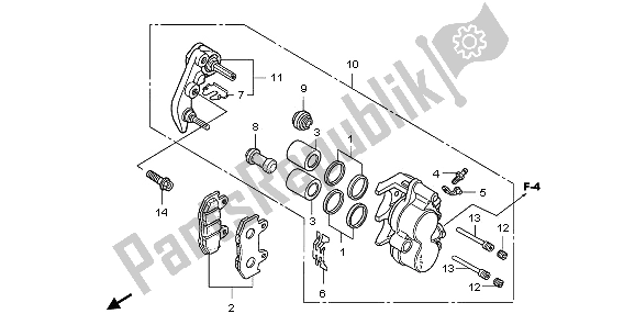 Tutte le parti per il Pinza Freno Anteriore del Honda PES 125 2009