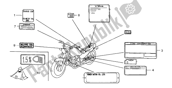 All parts for the Caution Mark of the Honda CB 250 1997