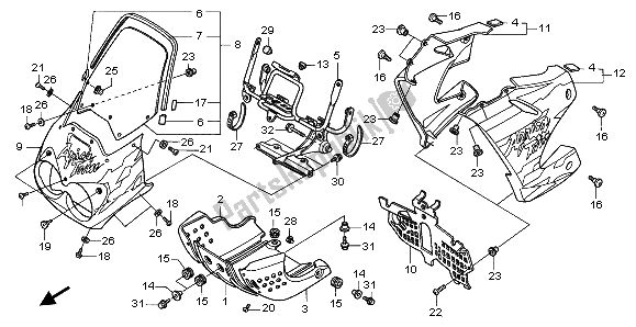 Tutte le parti per il Cappuccio del Honda XRV 750 Africa Twin 1995