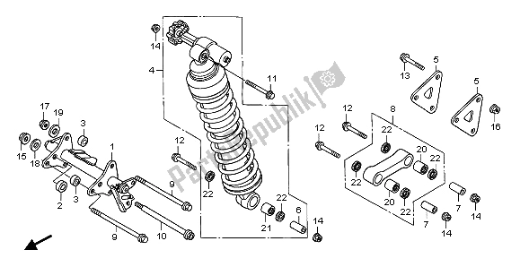 Tutte le parti per il Cuscino Posteriore del Honda XL 1000V 2007