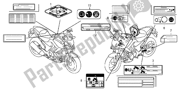 Tutte le parti per il Etichetta Di Avvertenza del Honda NC 700 XA 2012