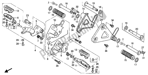 Toutes les pièces pour le étape du Honda XL 600 1988