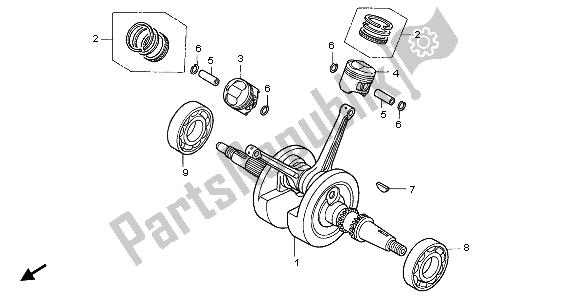 Toutes les pièces pour le Vilebrequin Et Piston du Honda VT 125C 2003