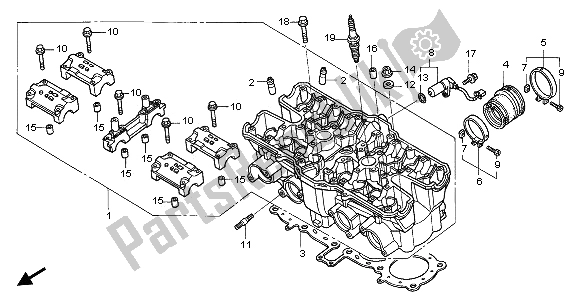 All parts for the Cylinder Head of the Honda CB 1300F 2003