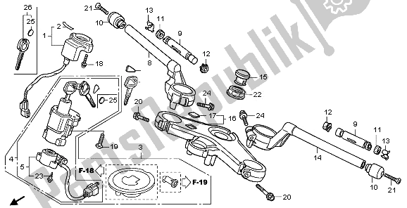 Todas las partes para Manejar Tubo Y Puente Superior de Honda VFR 800 2009