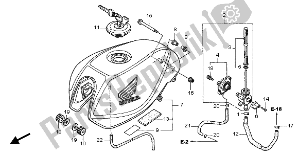 Toutes les pièces pour le Réservoir D'essence du Honda CB 600F Hornet 2002