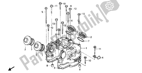 All parts for the Cylinder Head Cover of the Honda NX 650 1988