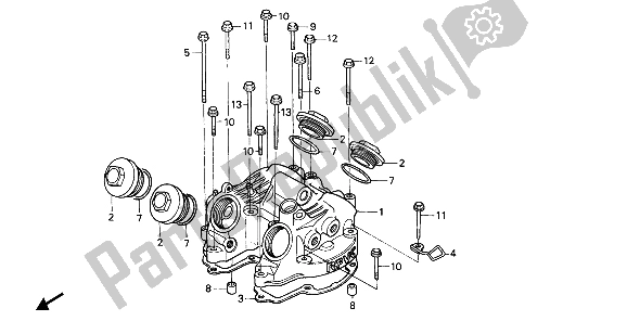 Tutte le parti per il Coperchio Della Testata del Honda NX 650 1988