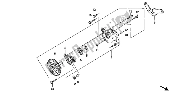 Todas las partes para Bomba De Aceite de Honda NX 250 1990