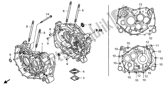 All parts for the Crankcase of the Honda TRX 420 FA Fourtrax Rancher AT 2011