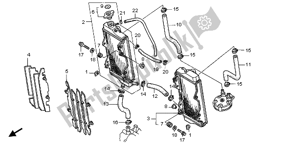 Todas las partes para Radiador de Honda CR 125R 2000