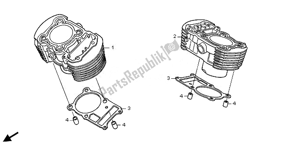 Todas las partes para Cilindro de Honda VT 750C2S 2011