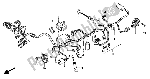 All parts for the Wire Harness of the Honda CBF 250 2004