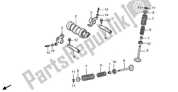 Todas las partes para árbol De Levas Y Válvula de Honda CBR 125 RW 2008