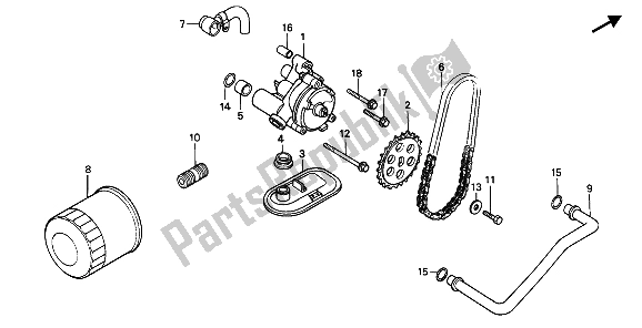 Wszystkie części do Filtr Oleju I Pompa Oleju Honda PC 800 1989
