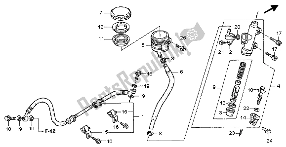 Todas las partes para Rr. Cilindro Maestro Del Freno de Honda NT 650V 1999