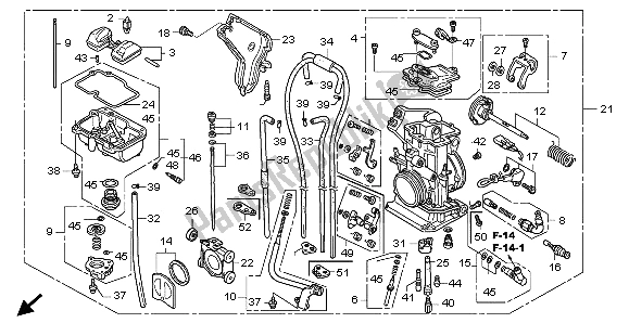 Tutte le parti per il Carburatore del Honda CRF 250X 2007
