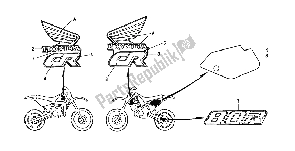 All parts for the Mark of the Honda CR 80R 1990