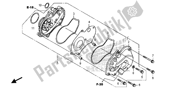 All parts for the Water Pump of the Honda NC 700S 2013