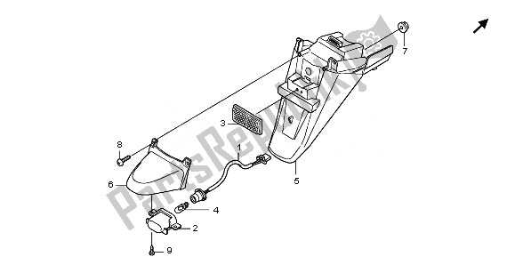 All parts for the Rear Fender of the Honda NHX 110 WH 2008