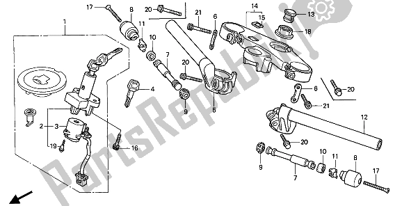 All parts for the Handle Pipe & Top Bridge of the Honda CBR 900 RR 1994