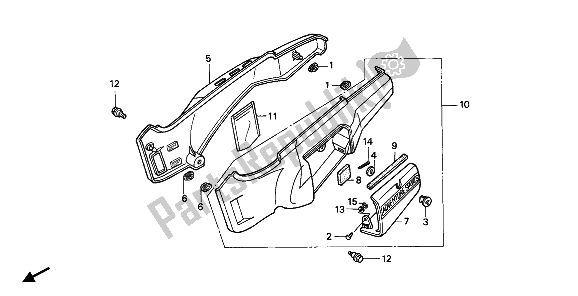 All parts for the Side Cover of the Honda XRV 650 Africa Twin 1988